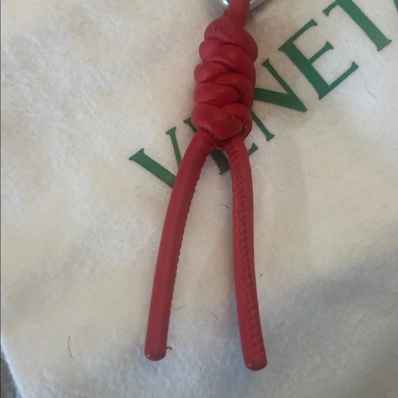 Bottega Veneta red leather and silver keychain or bag charm - Picture 4 of 11